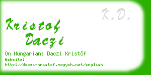 kristof daczi business card